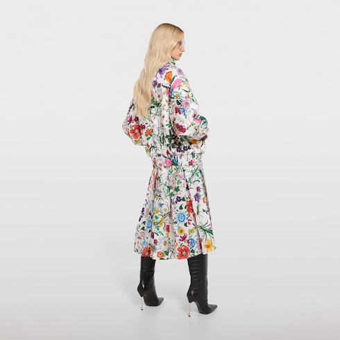 Printed quilted twill jacket - multicolor
