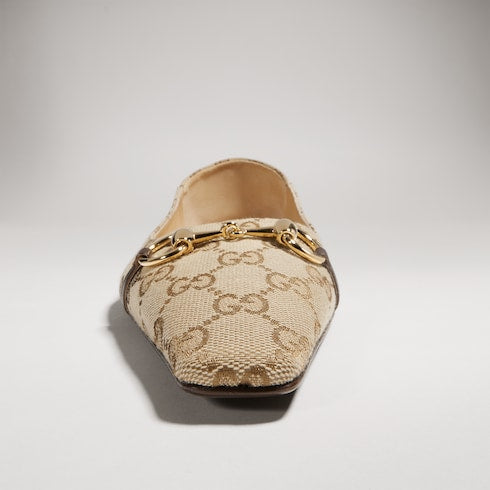 Women's Vittoria ballerina - sand and brown GG canvas