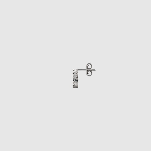 925 Sterling Silver Interlocking G Earrings With Engraved Pattern