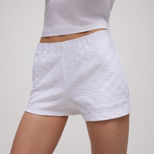 GG jersey jacquard shorts - white