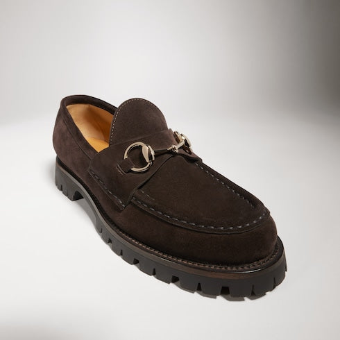 Women's loafer with Horsebit - dark brown suede