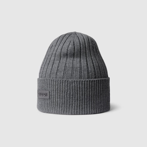 Wool hat with logo - grey