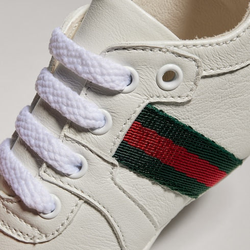 Baby Stretch low top sneaker - white leather