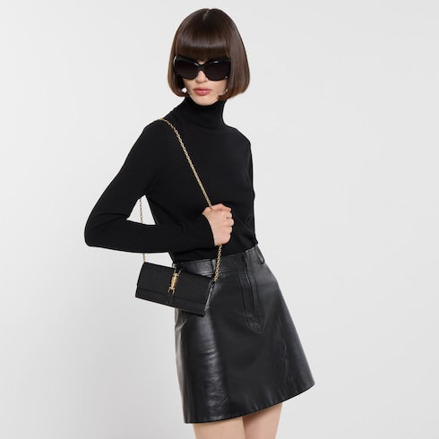Gucci Jackie wallet on chain - black leather