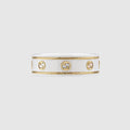 18K Yellow Gold And White Icon Ring With Interlocking G - 18K Yellow Gold And White