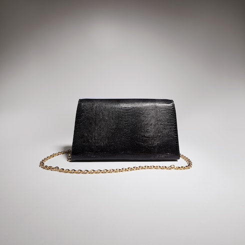 Dionysus lizard small shoulder bag - black