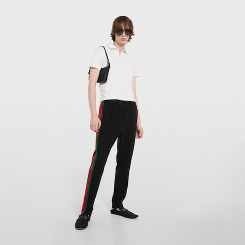 Cotton piquet polo shirt with embroidery - white