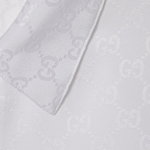 GG silk jacquard shirt - white
