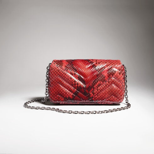 GG Marmont python mini shoulder bag - deep red