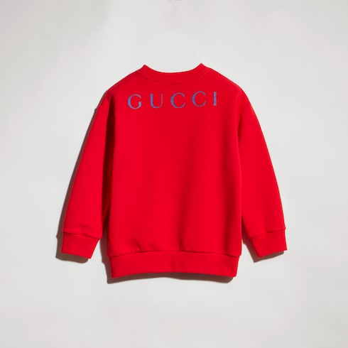 Children's cotton sweatshirt with print - red