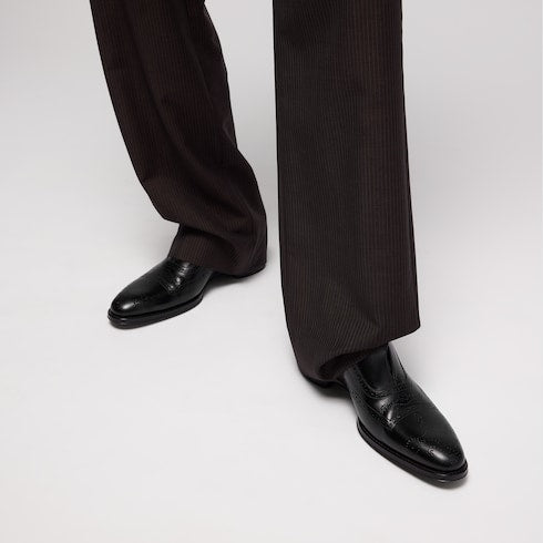 Men's monk strap shoe - black leather