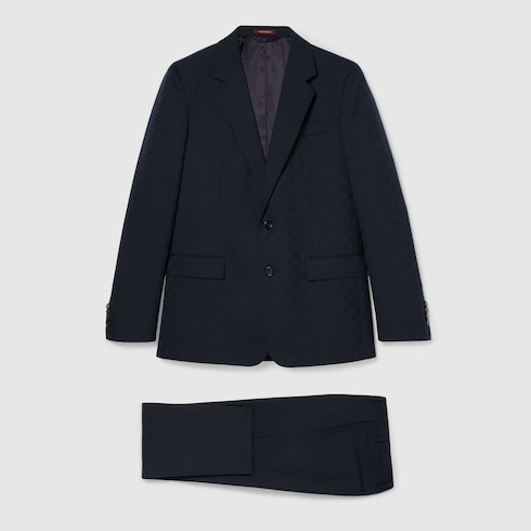 GG wool jacquard suit - dark blue