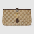 Gucci Jackie small pouch - sand and brown GG canvas