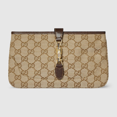 Gucci Jackie small pouch - sand and brown GG canvas