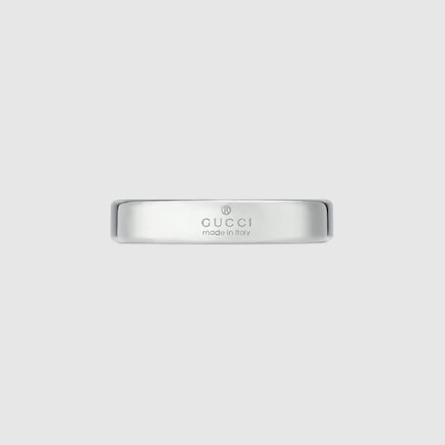 Diagonal Interlocking G thin ring - 925 sterling silver
