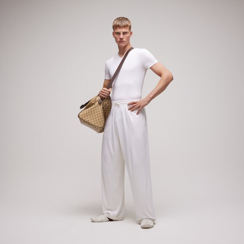 Soft rayon jersey sportswear pants - ivory