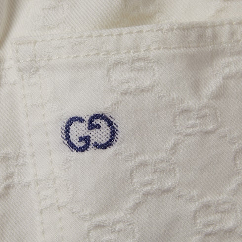 Baby GG cotton shorts - white and multicolor