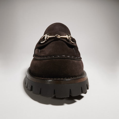 Women's loafer with Horsebit - dark brown suede