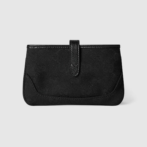 Gucci Jackie zip key pouch - black GG canvas