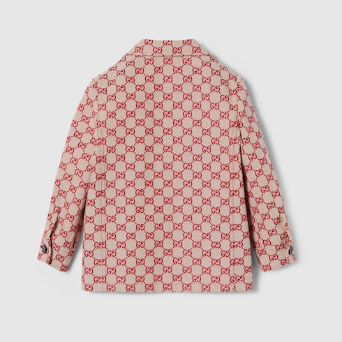 Children's GG canvas jacket - red