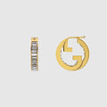 Gucci Blondie crystal hoop earrings - light gold-toned metal