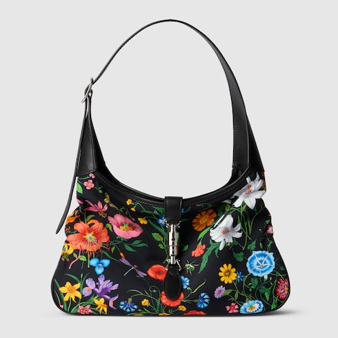 Gucci Jackie 1961 medium shoulder bag - black and multicolor nylon
