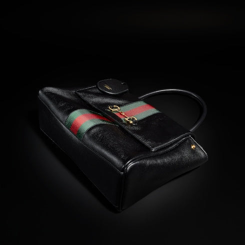 Paparazzo medium top handle bag - black leather