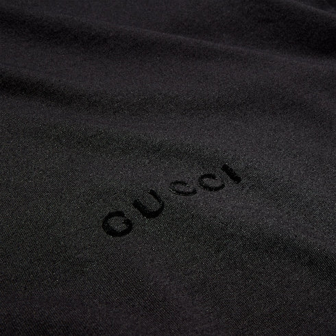 Cotton jersey T-shirt with print - black