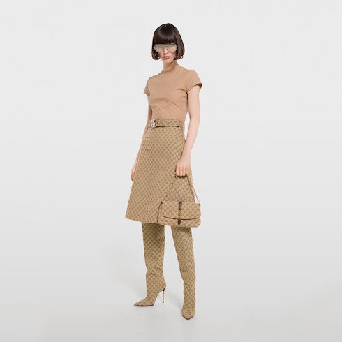 Gucci Aperitivo medium shoulder bag - sand and brown GG canvas
