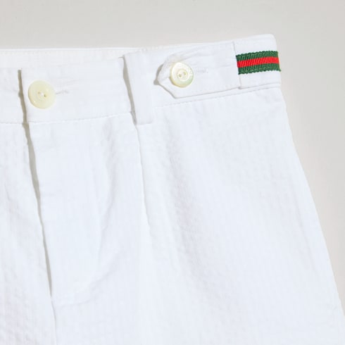 Children's crinkle cotton shorts - white