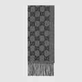 GG cashmere scarf - dark grey and black
