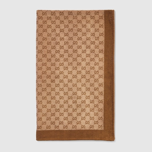 GG cotton terrycloth beach blanket - camel