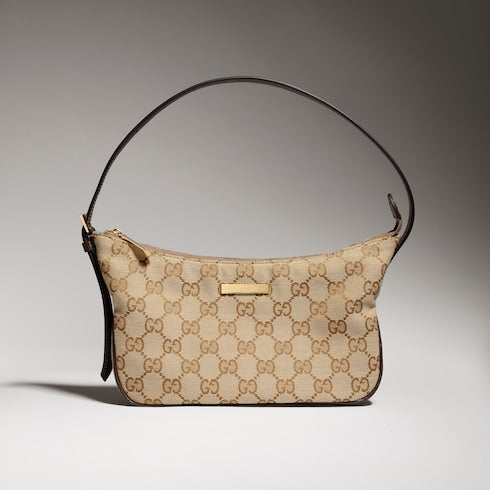Lady Lunetta small shoulder bag - sand and brown GG canvas