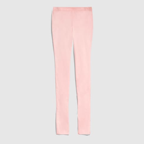 Stretch silk faille leggings - light pink