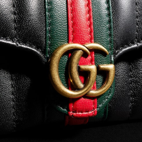 GG Marmont bi-fold card case - black leather