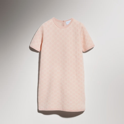 Children's GG wool jacquard dress - light pink