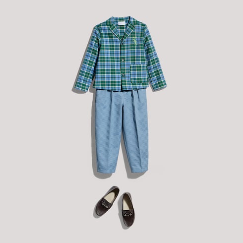 Children's GG gabardine pants - light blue