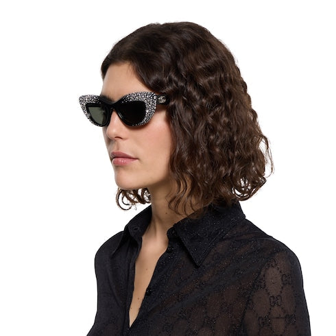 Cat-eye frame sunglasses - black
