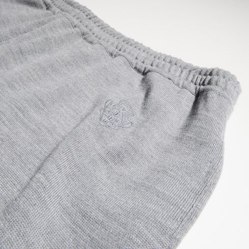 Wool silk leisure pants with embroidery - grey