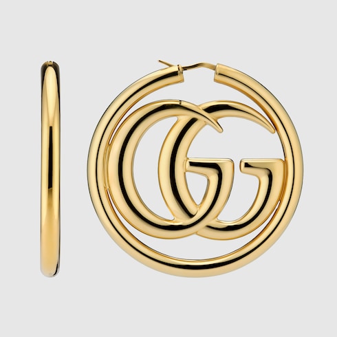 GG Marmont hoop earrings - gold-toned brass