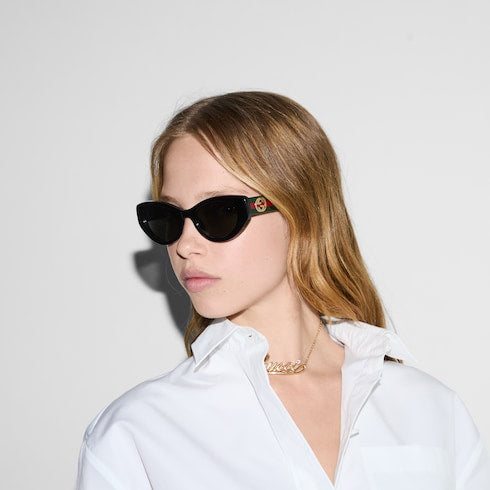 Cat-eye frame sunglasses - black
