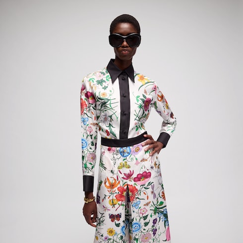 Printed silk shirt - multicolor