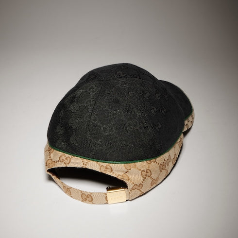 GG cotton canvas baseball hat - black and sand