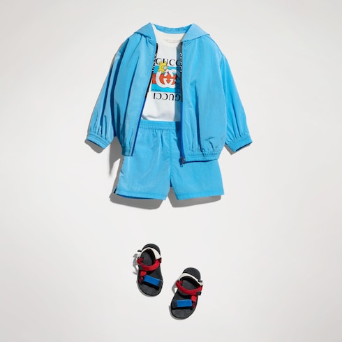 Baby nylon froissé shorts - light blue
