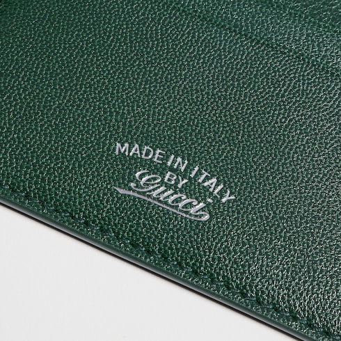 Lira card case - dark green leather
