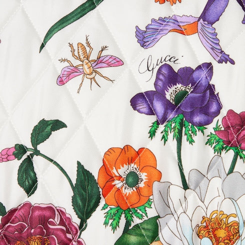 Printed quilted twill jacket - multicolor