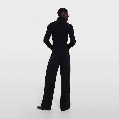 Stretch nylon sportswear pants - black