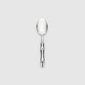 Coffee spoons with bamboo motif, set of two - silver-plated brass