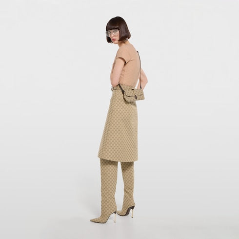 Gucci Jackie small shoulder bag - sand and brown GG canvas