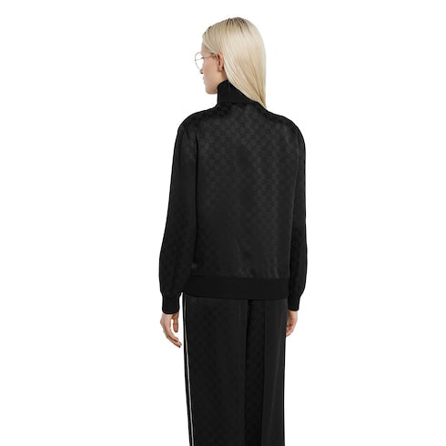 GG jacquard zip jacket - black